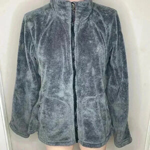 Burton Dry Ride Mira Monkey Fleece Jacket Gray Soft Ski Snowboarding Size Large